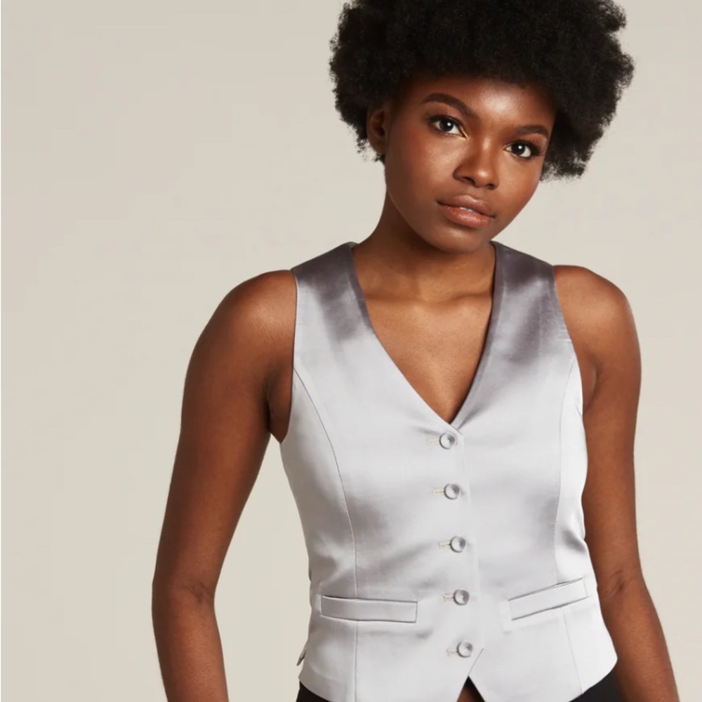 Silver Gray Tuxedo Vest